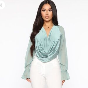 Anything Could Draped
Bodysuit - Sage